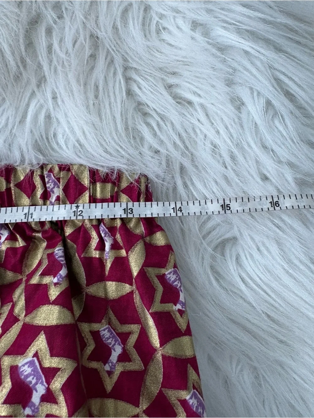Handmade African Print Burgundy Gold Geometric Midi Maxi Skirt